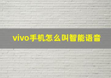 vivo手机怎么叫智能语音