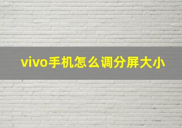 vivo手机怎么调分屏大小