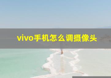 vivo手机怎么调摄像头