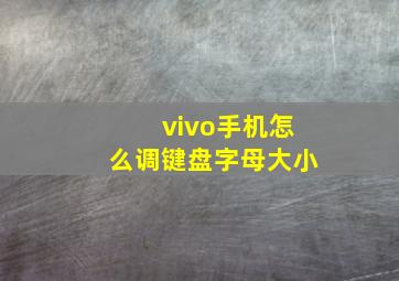 vivo手机怎么调键盘字母大小