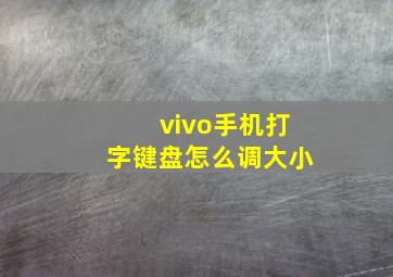 vivo手机打字键盘怎么调大小