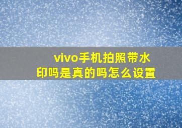 vivo手机拍照带水印吗是真的吗怎么设置