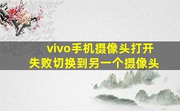 vivo手机摄像头打开失败切换到另一个摄像头