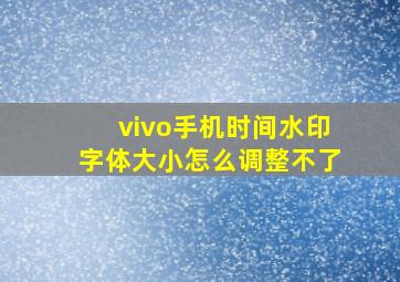 vivo手机时间水印字体大小怎么调整不了