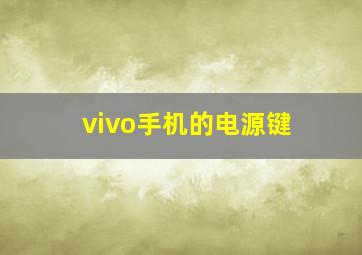 vivo手机的电源键