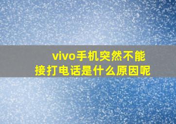 vivo手机突然不能接打电话是什么原因呢