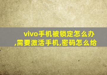 vivo手机被锁定怎么办,需要激活手机,密码怎么给