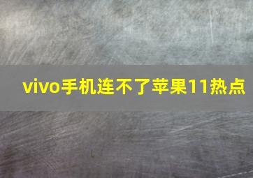 vivo手机连不了苹果11热点