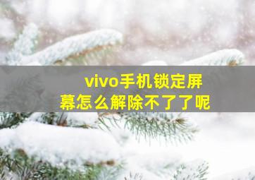 vivo手机锁定屏幕怎么解除不了了呢