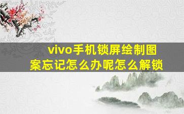 vivo手机锁屏绘制图案忘记怎么办呢怎么解锁