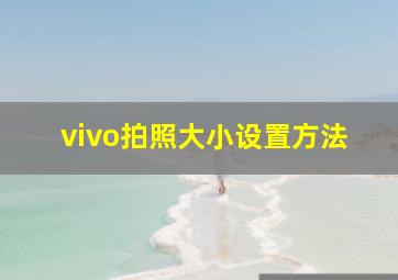 vivo拍照大小设置方法