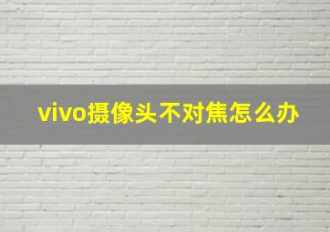 vivo摄像头不对焦怎么办