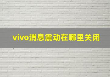 vivo消息震动在哪里关闭