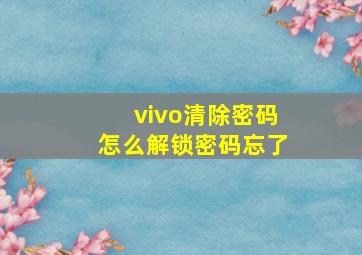 vivo清除密码怎么解锁密码忘了