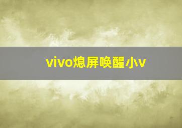 vivo熄屏唤醒小v