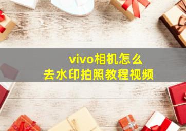 vivo相机怎么去水印拍照教程视频