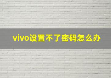 vivo设置不了密码怎么办