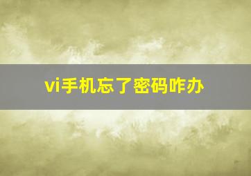 vi手机忘了密码咋办