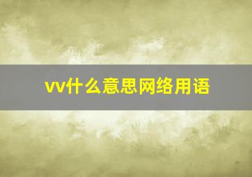 vv什么意思网络用语