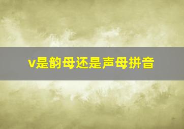 v是韵母还是声母拼音