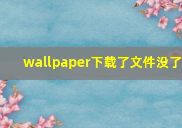 wallpaper下载了文件没了