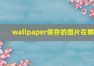 wallpaper保存的图片在哪