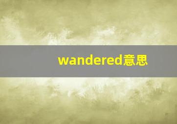 wandered意思