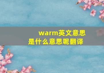 warm英文意思是什么意思呢翻译