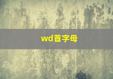 wd首字母