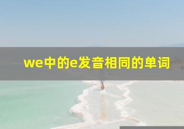 we中的e发音相同的单词