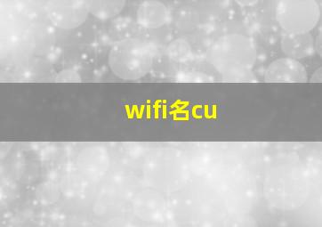 wifi名cu