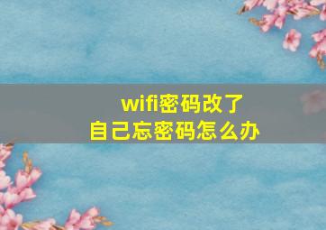 wifi密码改了自己忘密码怎么办