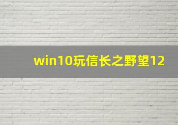 win10玩信长之野望12