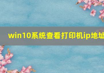 win10系统查看打印机ip地址