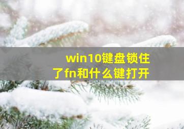 win10键盘锁住了fn和什么键打开