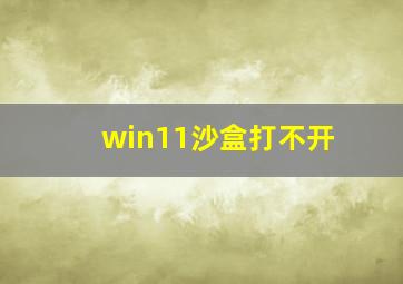 win11沙盒打不开