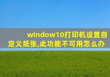 window10打印机设置自定义纸张,此功能不可用怎么办