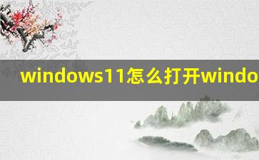 windows11怎么打开windows功能