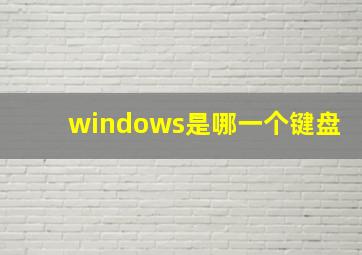 windows是哪一个键盘