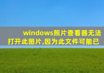 windows照片查看器无法打开此图片,因为此文件可能已