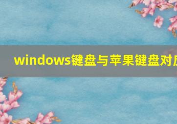 windows键盘与苹果键盘对应