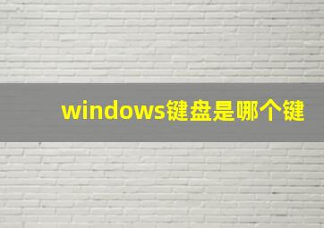 windows键盘是哪个键