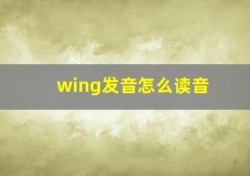 wing发音怎么读音