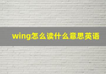 wing怎么读什么意思英语