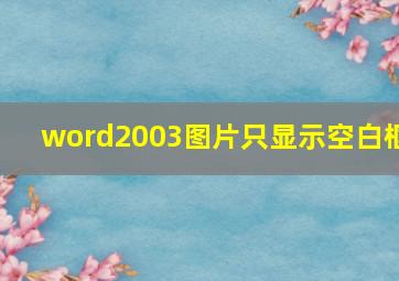 word2003图片只显示空白框