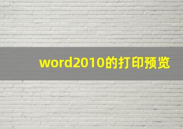 word2010的打印预览