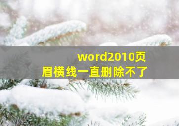 word2010页眉横线一直删除不了