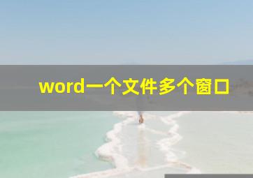 word一个文件多个窗口