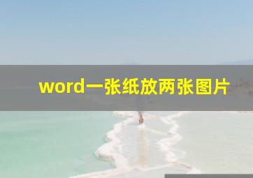 word一张纸放两张图片