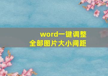 word一键调整全部图片大小间距